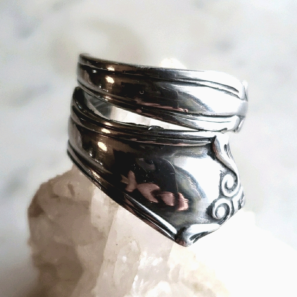 Handmade Gothic Wrap Around Vintage Spoon Ring sz 13